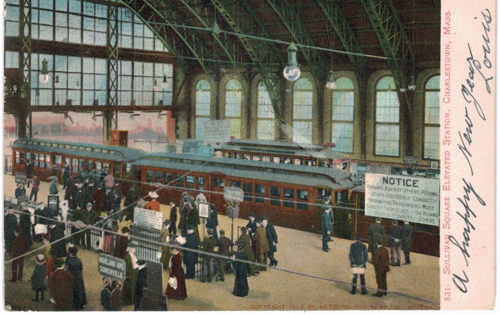 Charlestown Sullivan Square Elevated Station Interior 1910   MA 