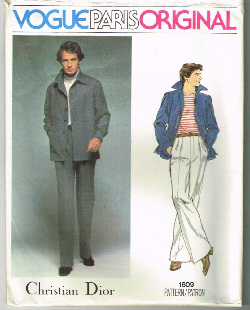 Dior Shirt Jacket Pants Pattern Vogue 1609 Paris Original Sz 38 1970\'s VTG