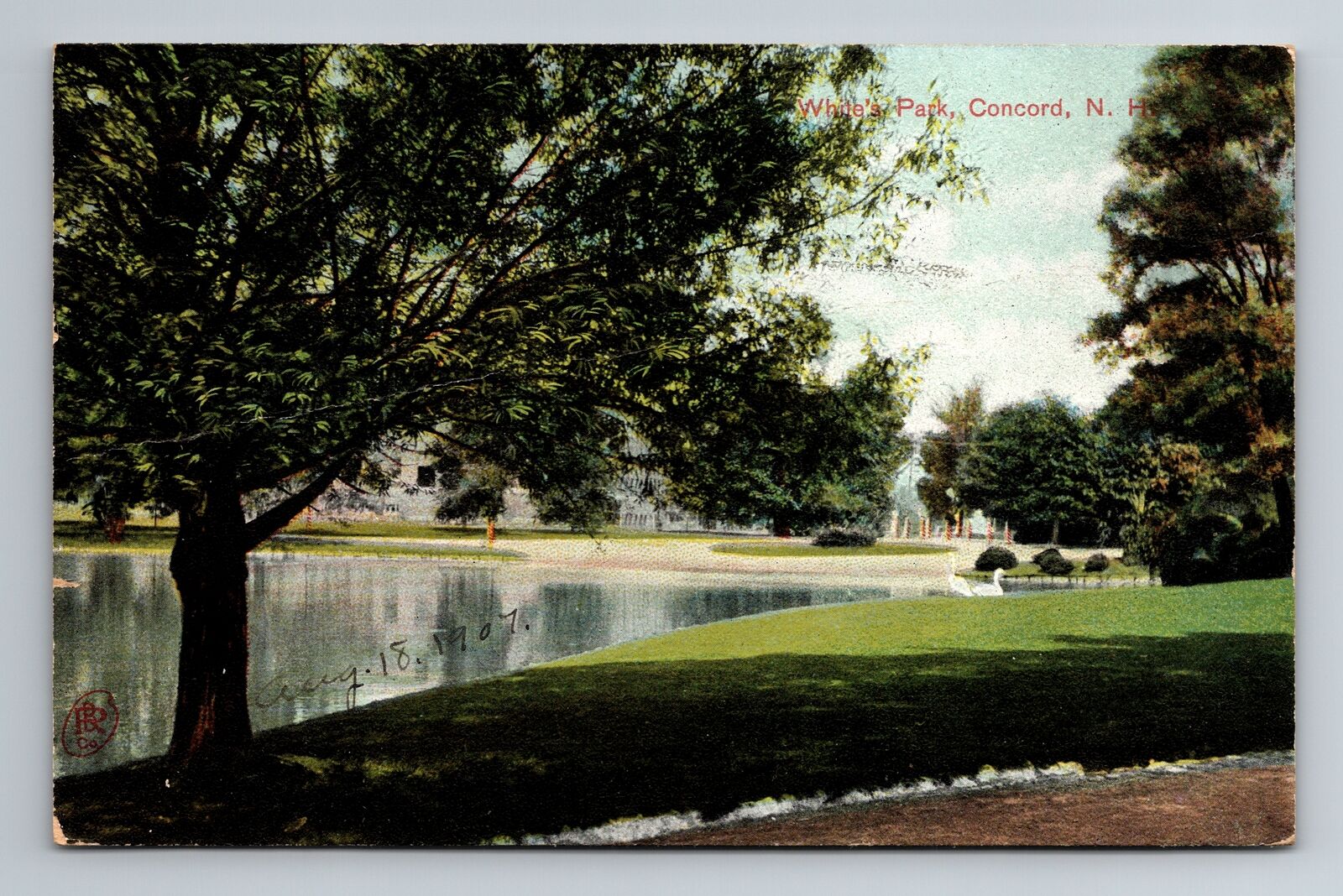 Concord NH-New Hampshire, White's Park, Antique, Vintage c1907 Souvenir Postcard