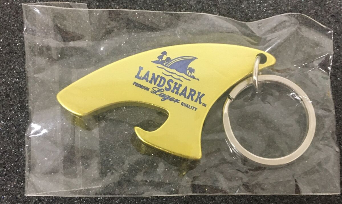 Vintage Land Shark Lager Bottle Opener Keychain Key Ring