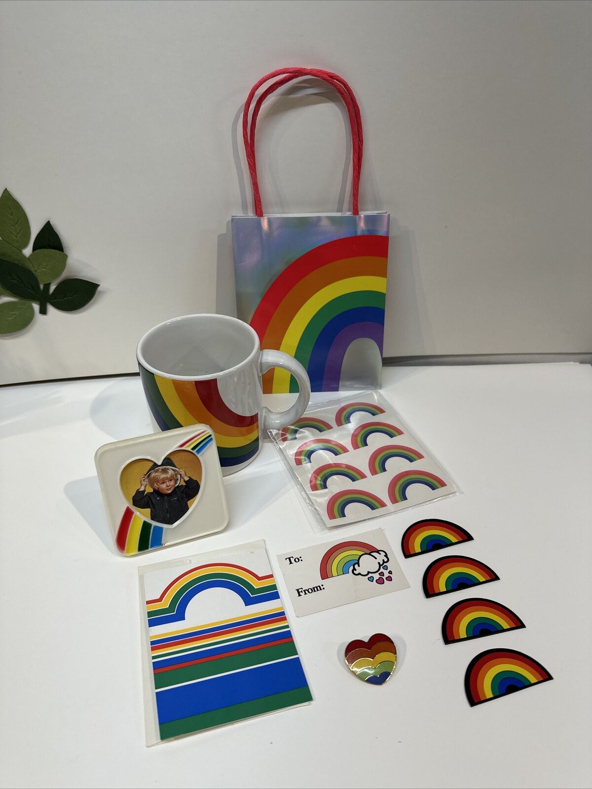 Pride LGBTQ Gift Bundle Coffee Cup Frame Stickers Magnet Pin Bag Note Card Flag