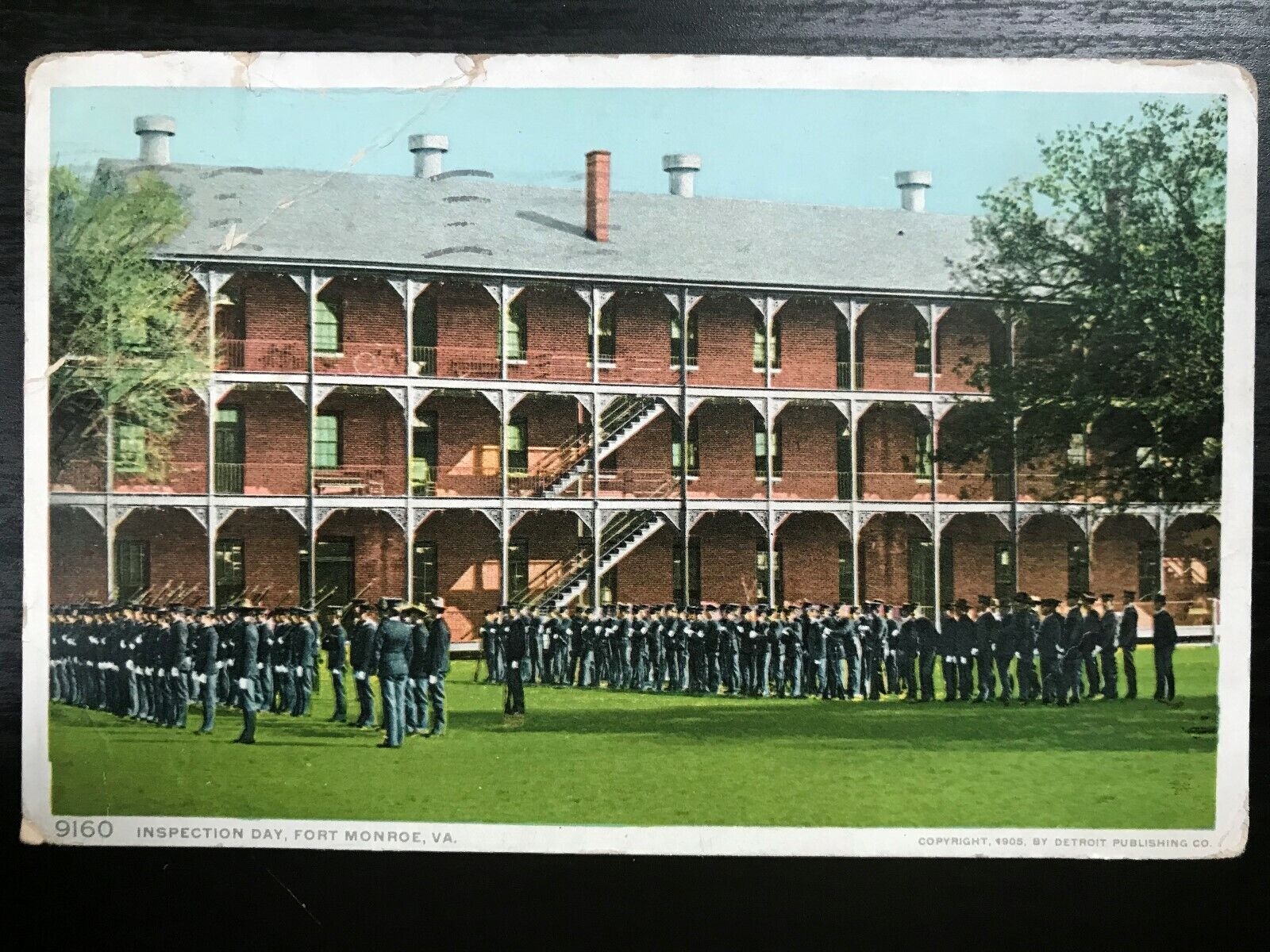 Vintage Postcard 1910 Inspection Day Fort Monroe Virginia