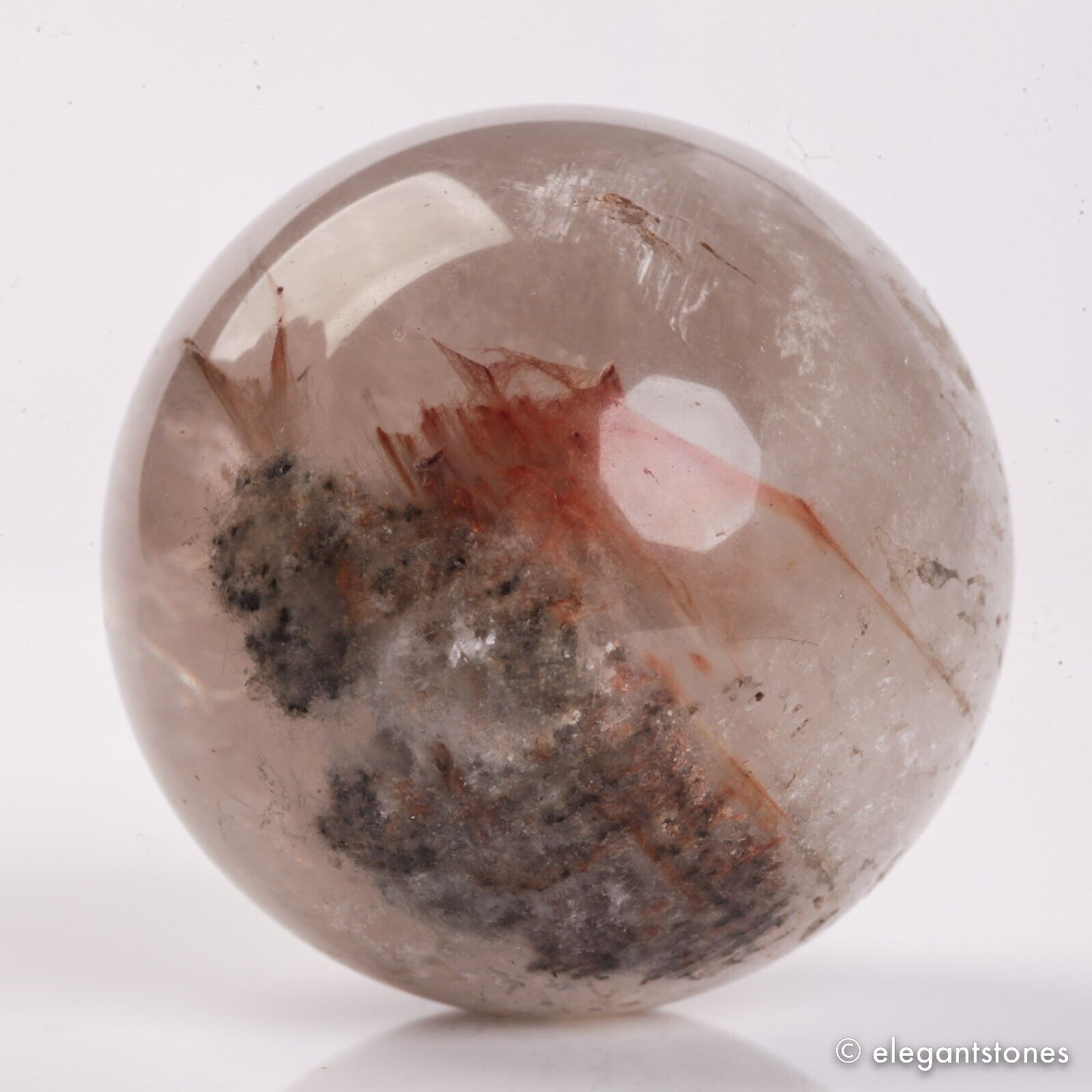 129g 45mm Natural Garden/Phantom/Ghost Quartz Crystal Sphere Healing Ball