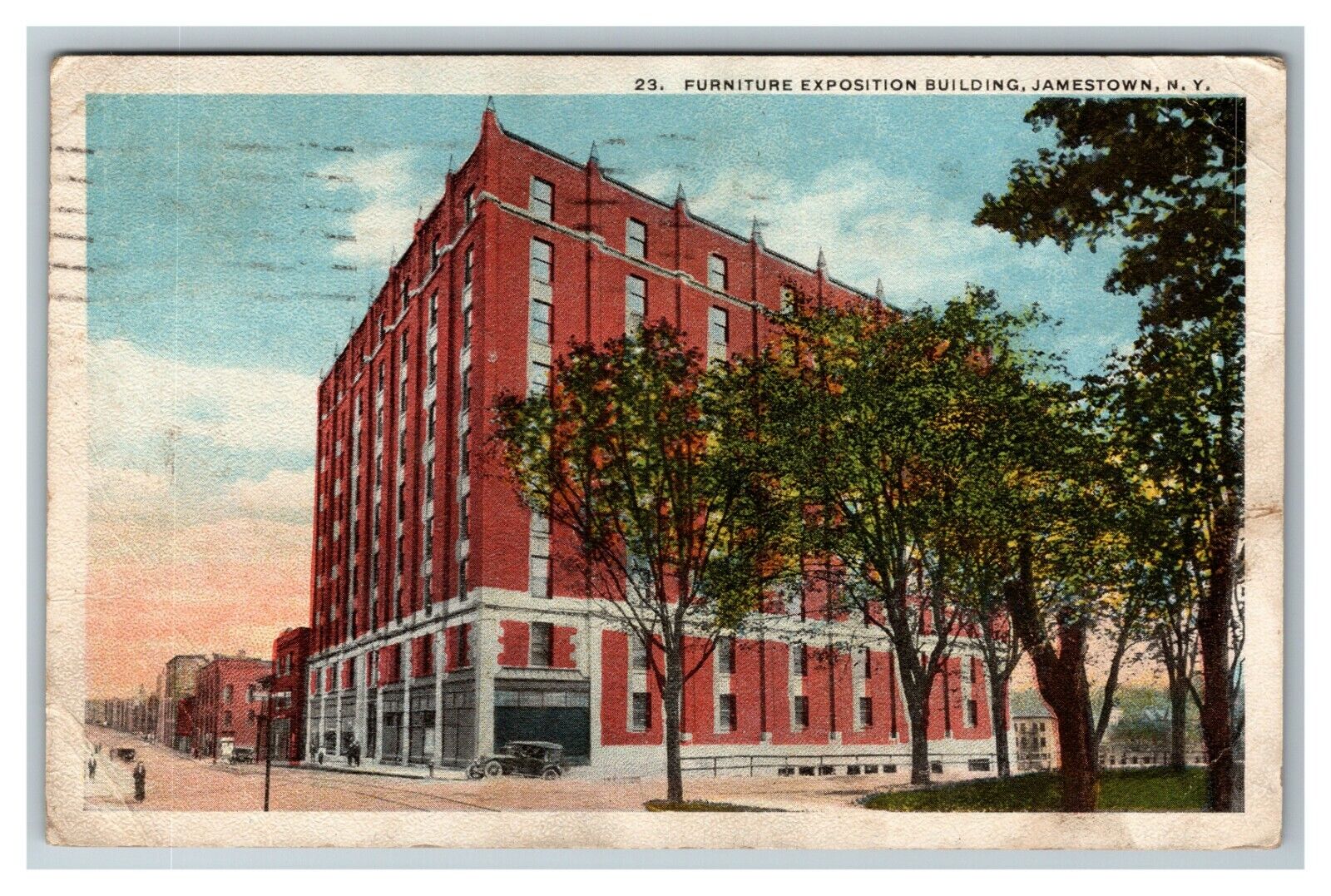 View Furniture Exposition Building, Jamestown NY c1921 Vintage Postcard