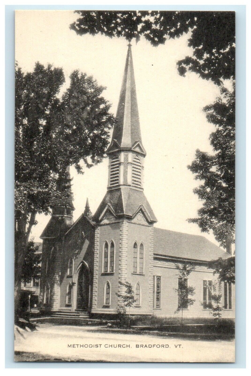 c1921 Methodist Church, Bradford, Vermont VT Antique Unposted Postcard 