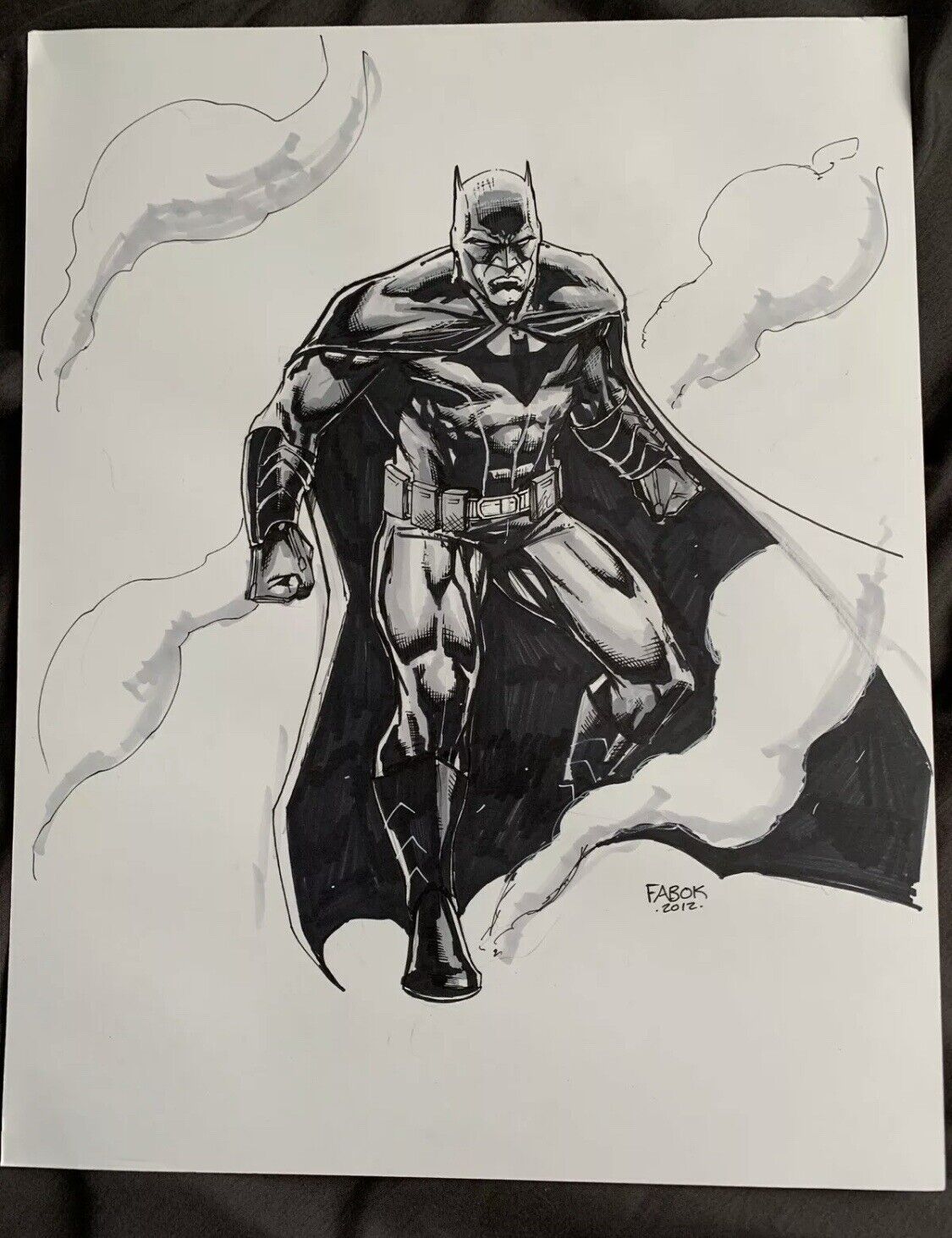 Jason Fabok Original Art Full Figure Batman Sketch 11x14