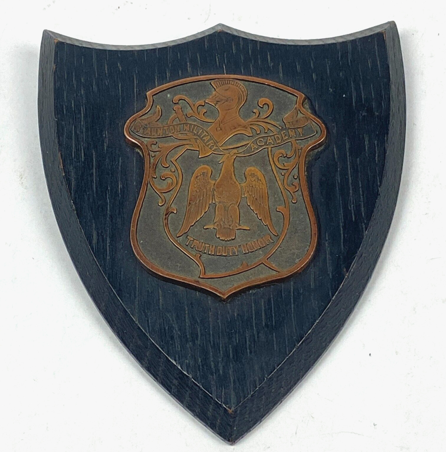 Staunton Military Academy Crest on Wooden Plaque Wall Hanging 5\