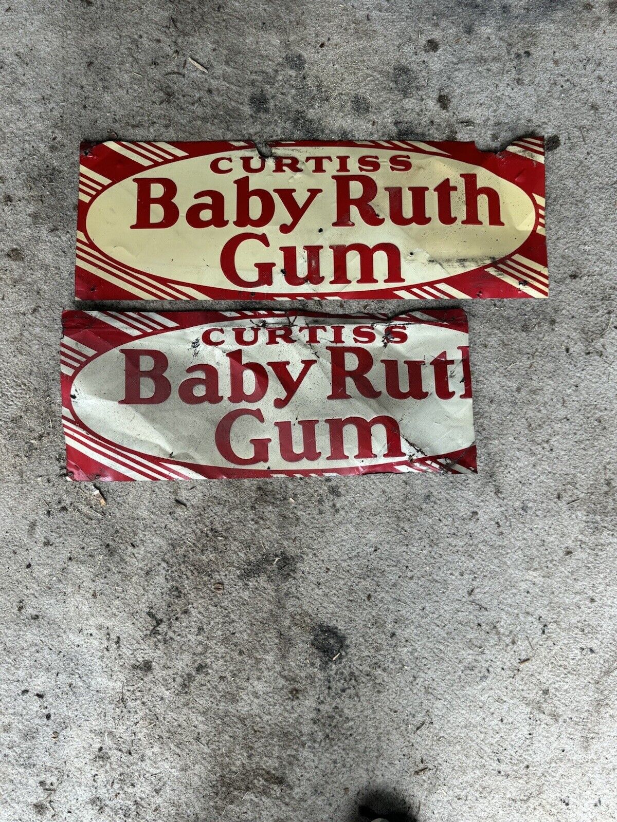 Antique Vintage Curtiss Baby Ruth Gum Metal Advertising Sign 9.75\