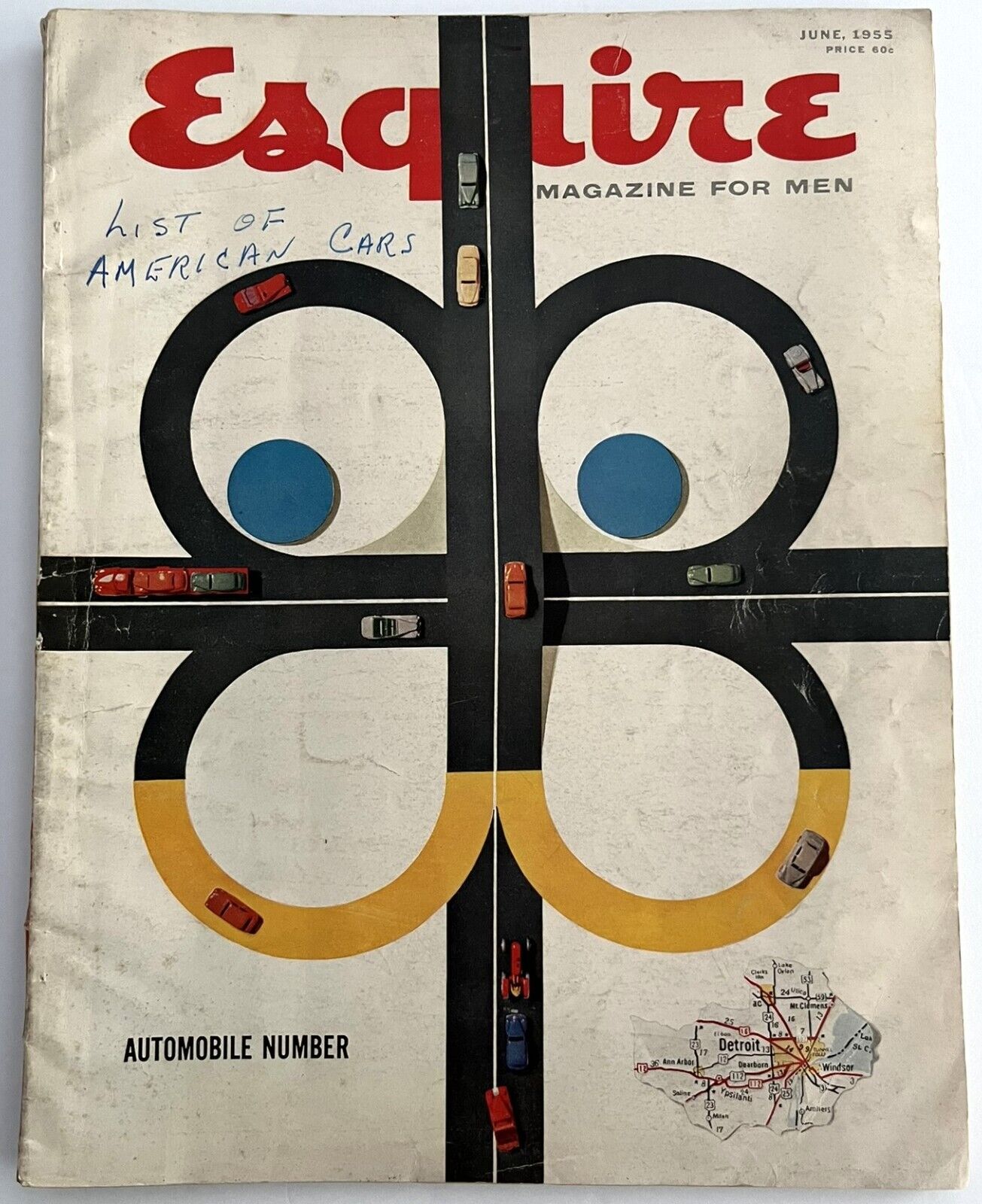 June 1955 Esquire Magazine Automobile Number w/Centerfold Shirley Yamaguchi