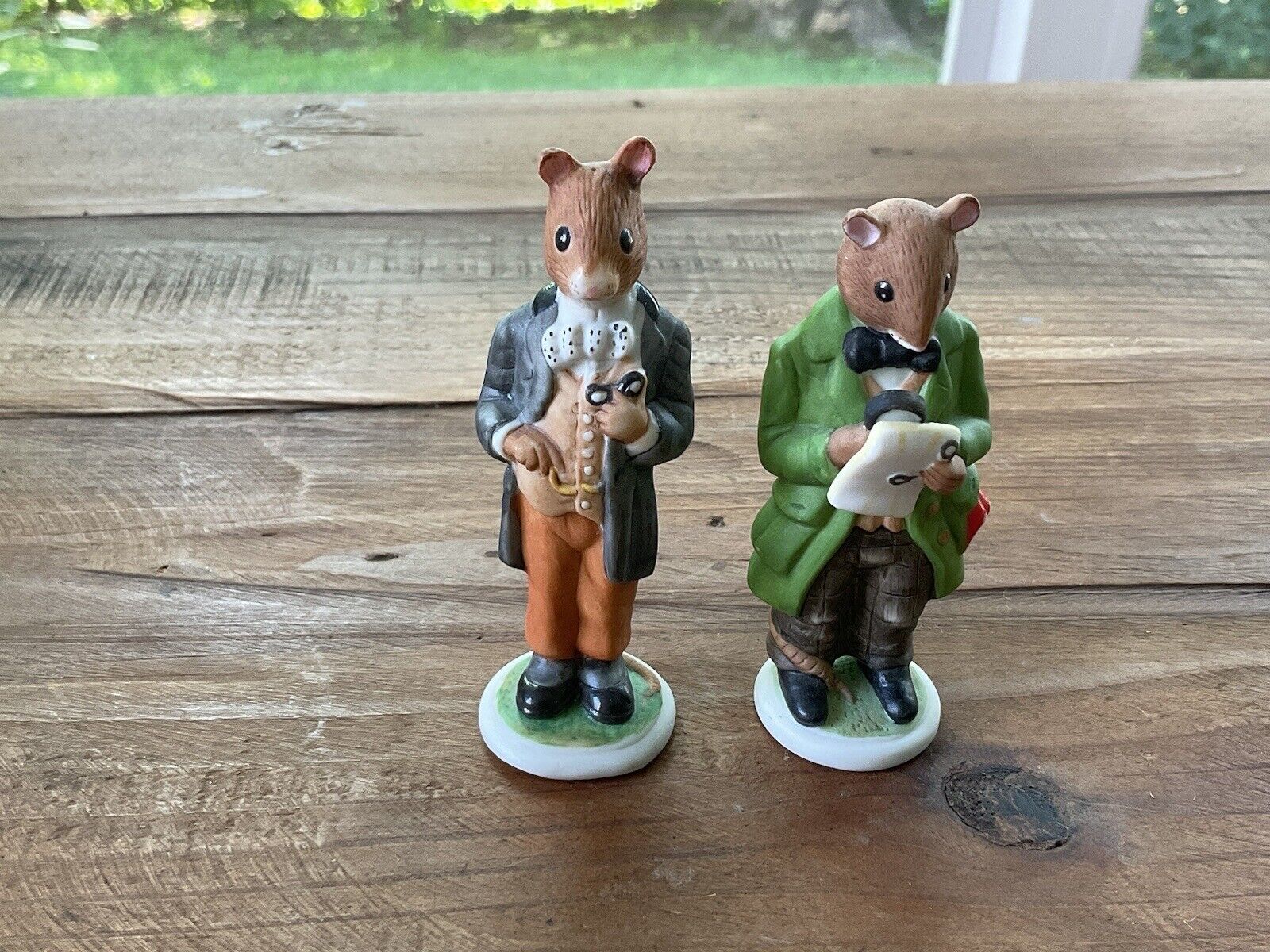 Vintage Professor Plum Franklin The Woodmouse Family Mouse Figurines 1985
