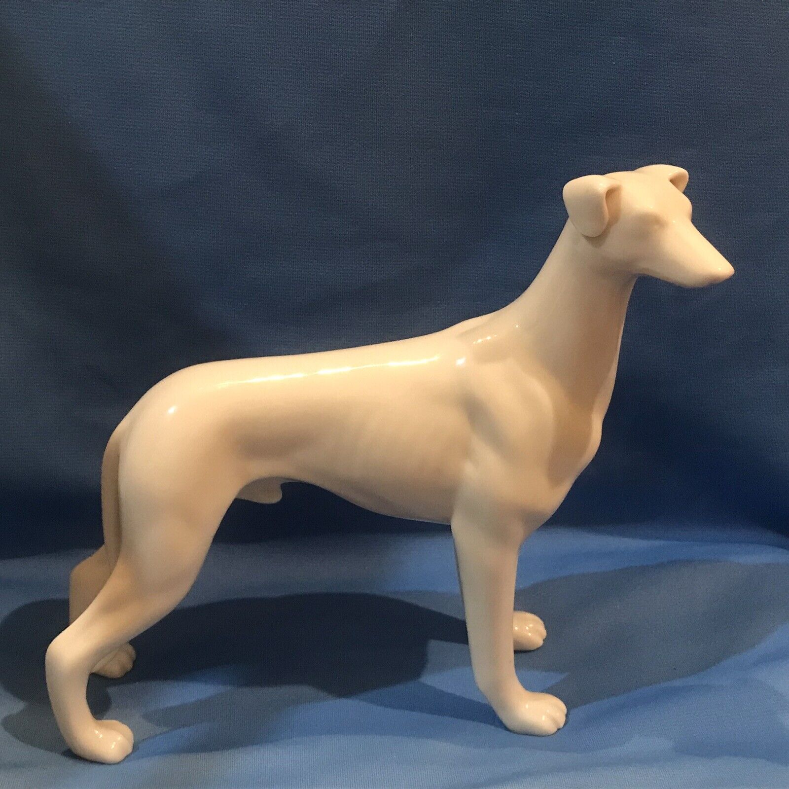 Porcelain White Male Whippet Greyhound Dog Figure Statue  California Haeger?