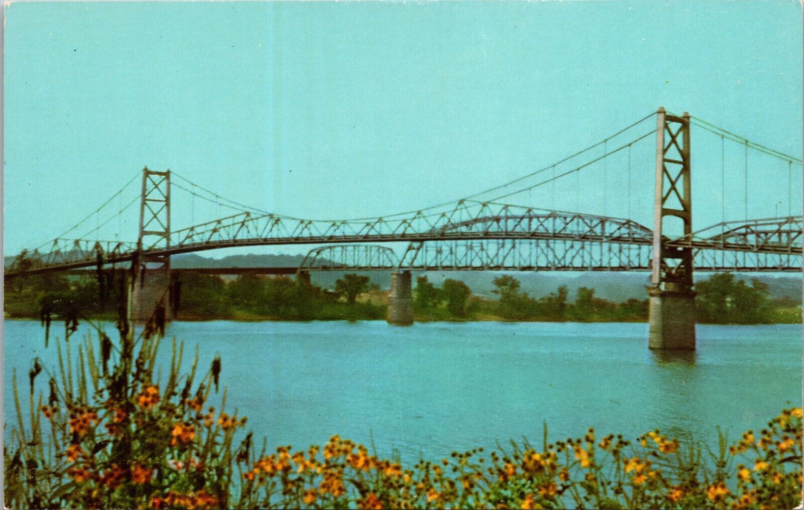 Silver Bridge Point Pleasant West Virginia To Kanauga Ohio OH Postcard L61