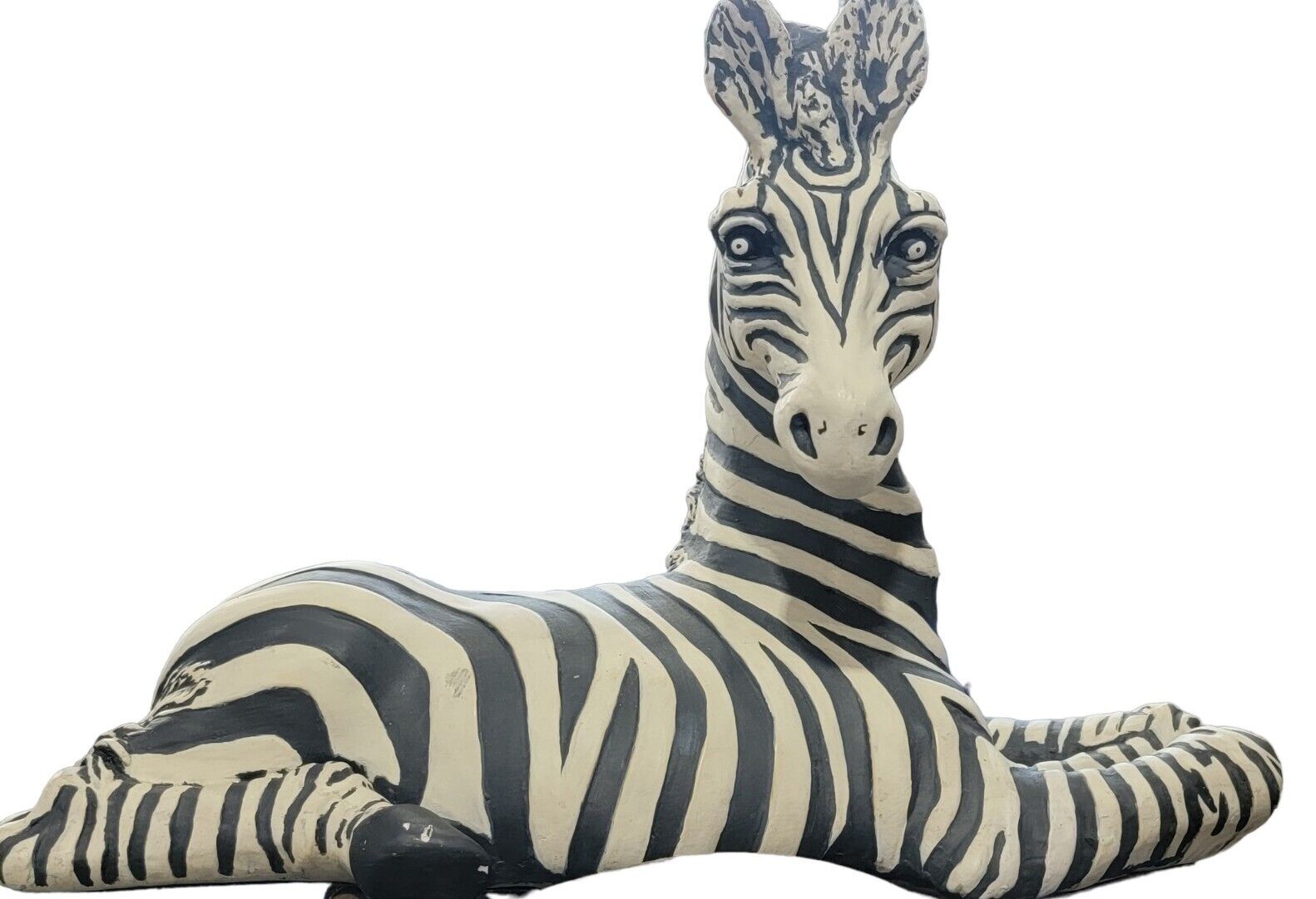 Vintahe Mid Century Large Ceramic Zebra 21” Long 17 \