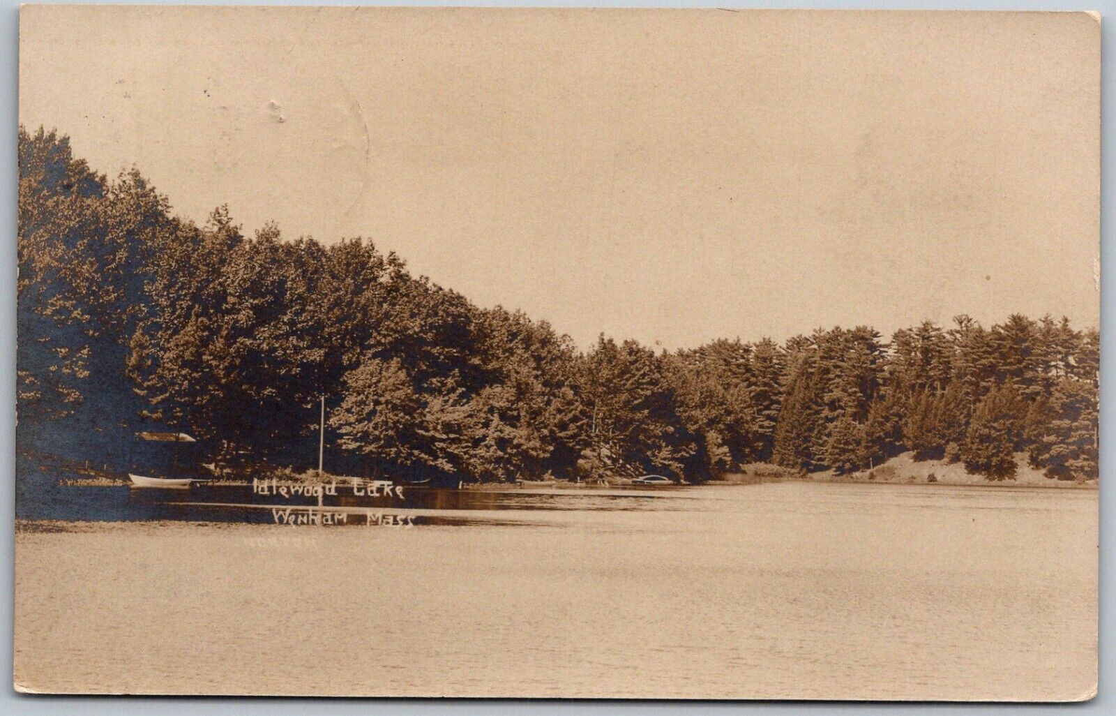 Wenham Massachusetts 1906 RPPC Real Photo Postcard Idlewood Lake