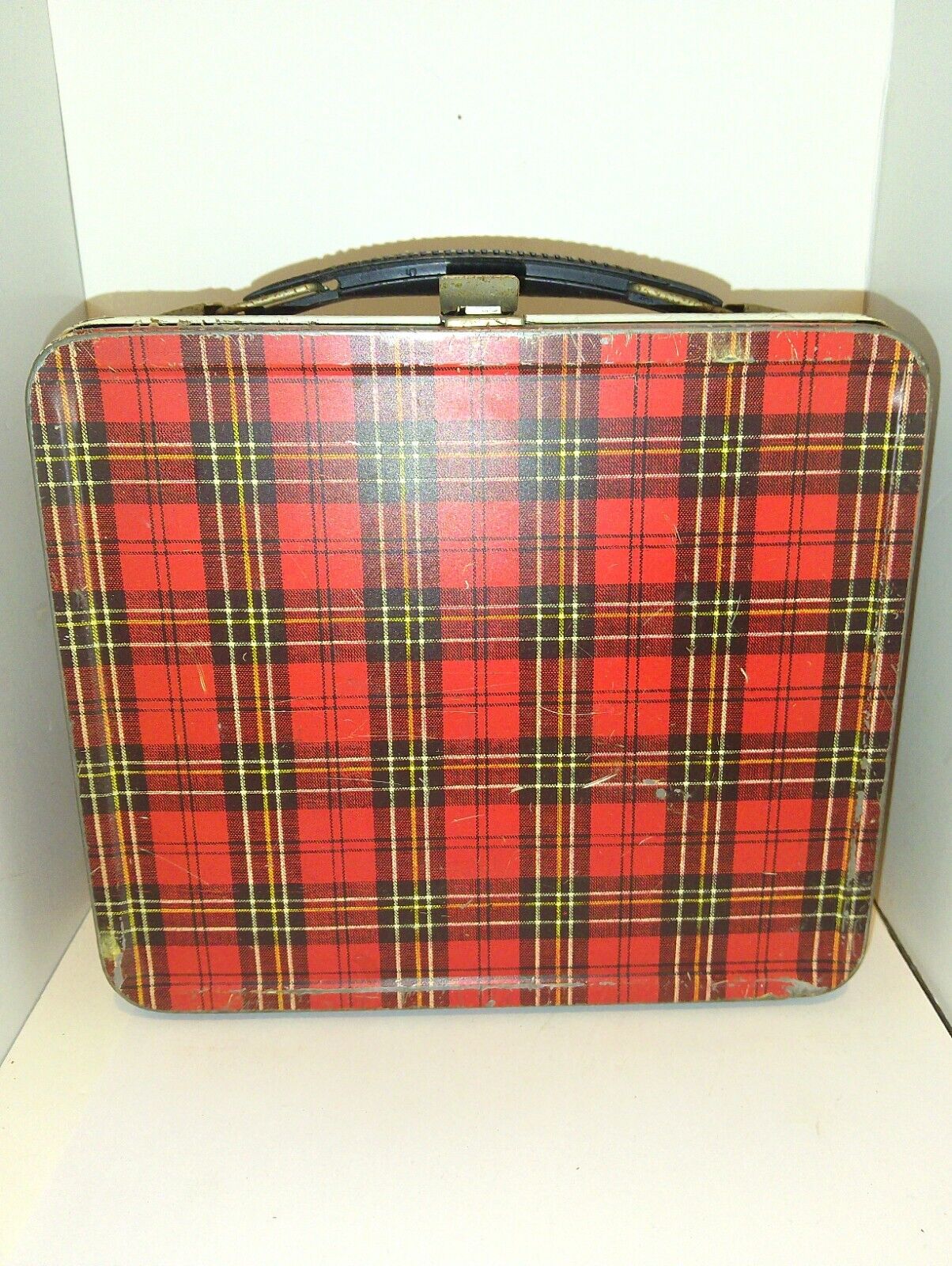 Vintage Collectible 1960s Aladdin Plaid Metal Lunch Box