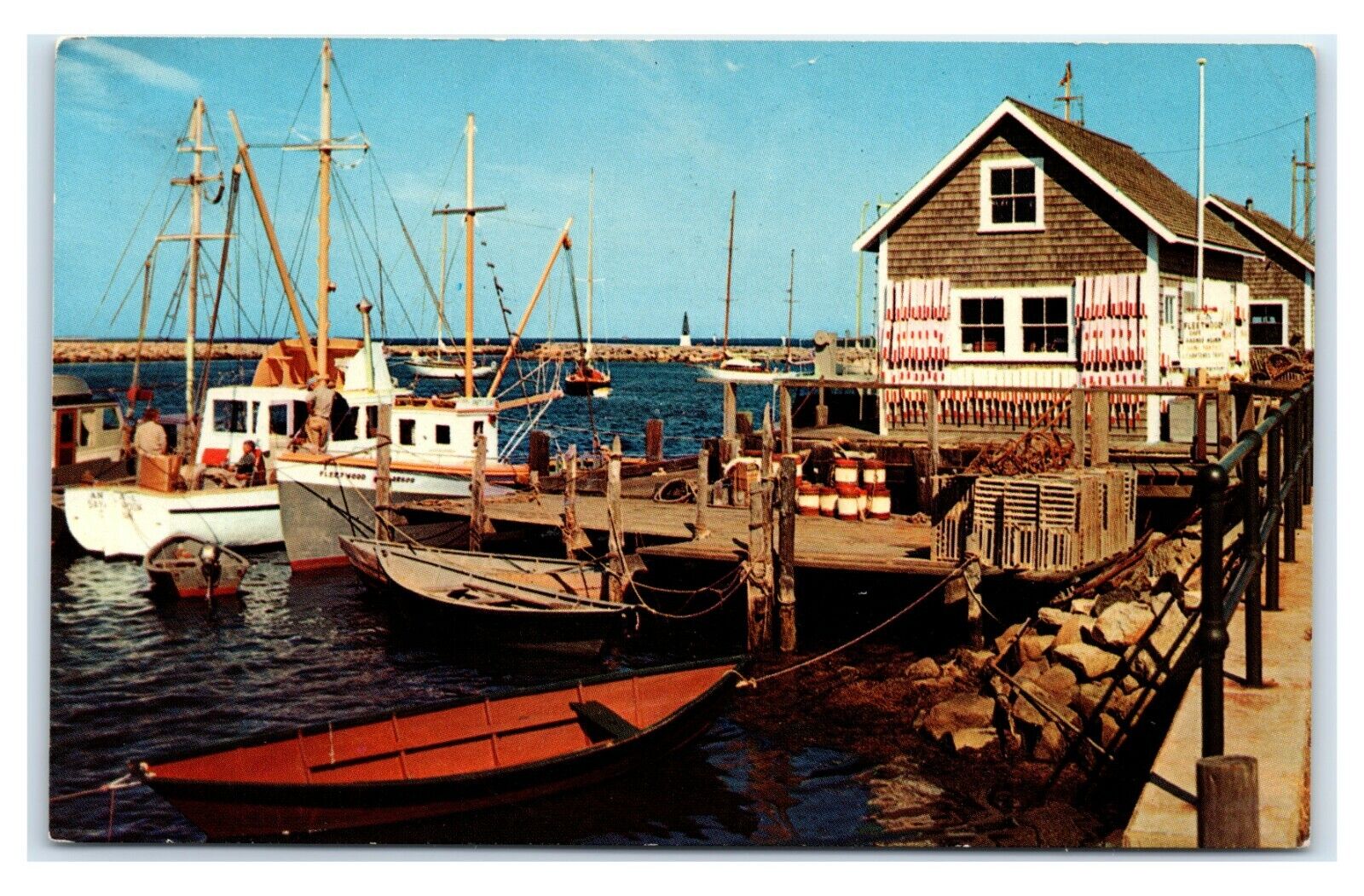 Postcard Lobster Gear at Menemsha Harbor Martha Vineyard\'s Island MA J24