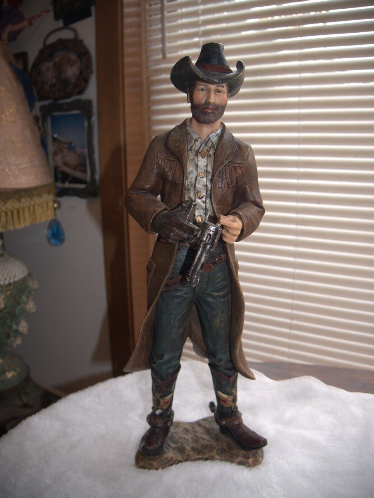 Vintage Cowboy Statue Figure Loading Revolver 