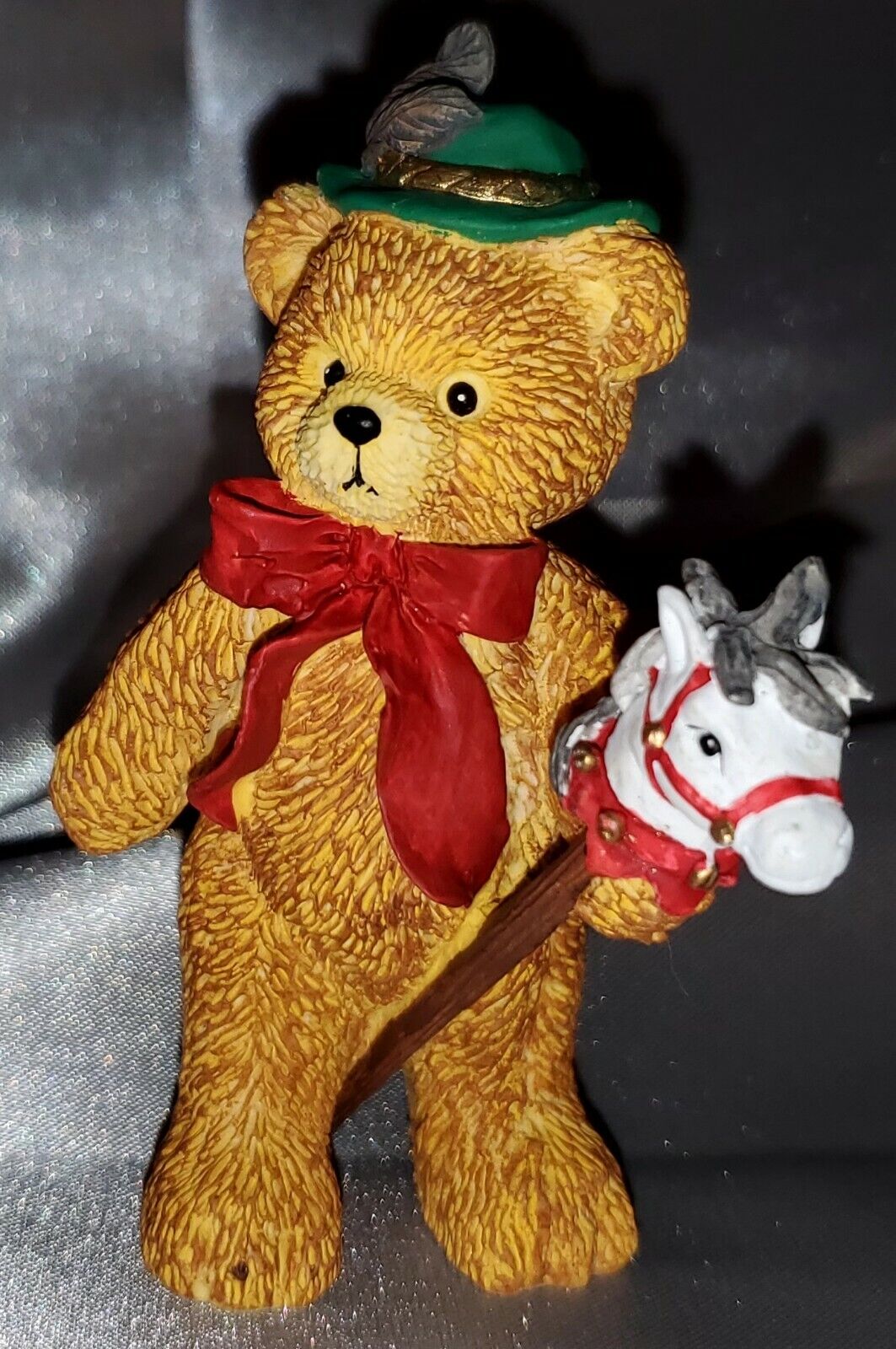 Old Tyme Teddies Teddy Bear Stick Pony Porcelain Figurine 95 Bronson Collectible