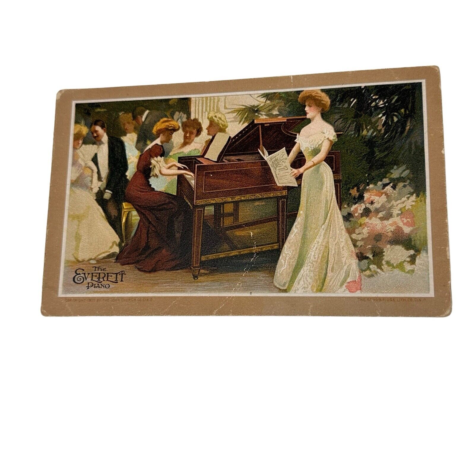 Antique Everett Piano Co Trade Card Advertisement Edmund Gram Milwaukee WI