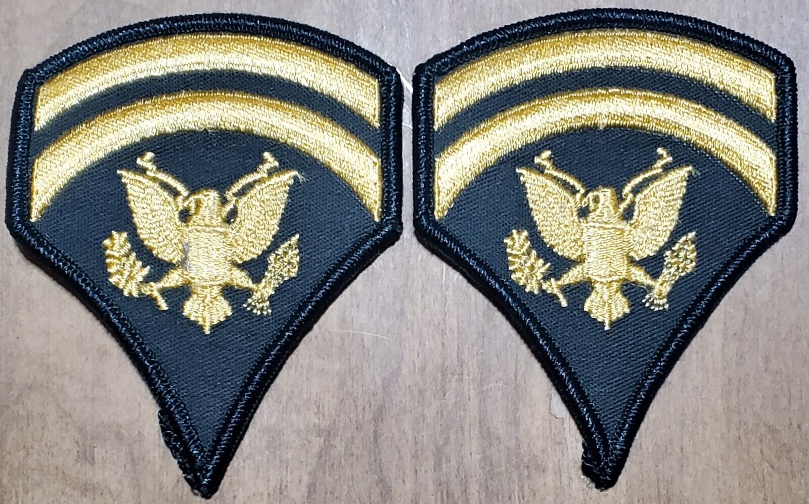 US Army Specialist First Class SP-6 Rank Insignia Pair USGI Unissued NOS '55-'85
