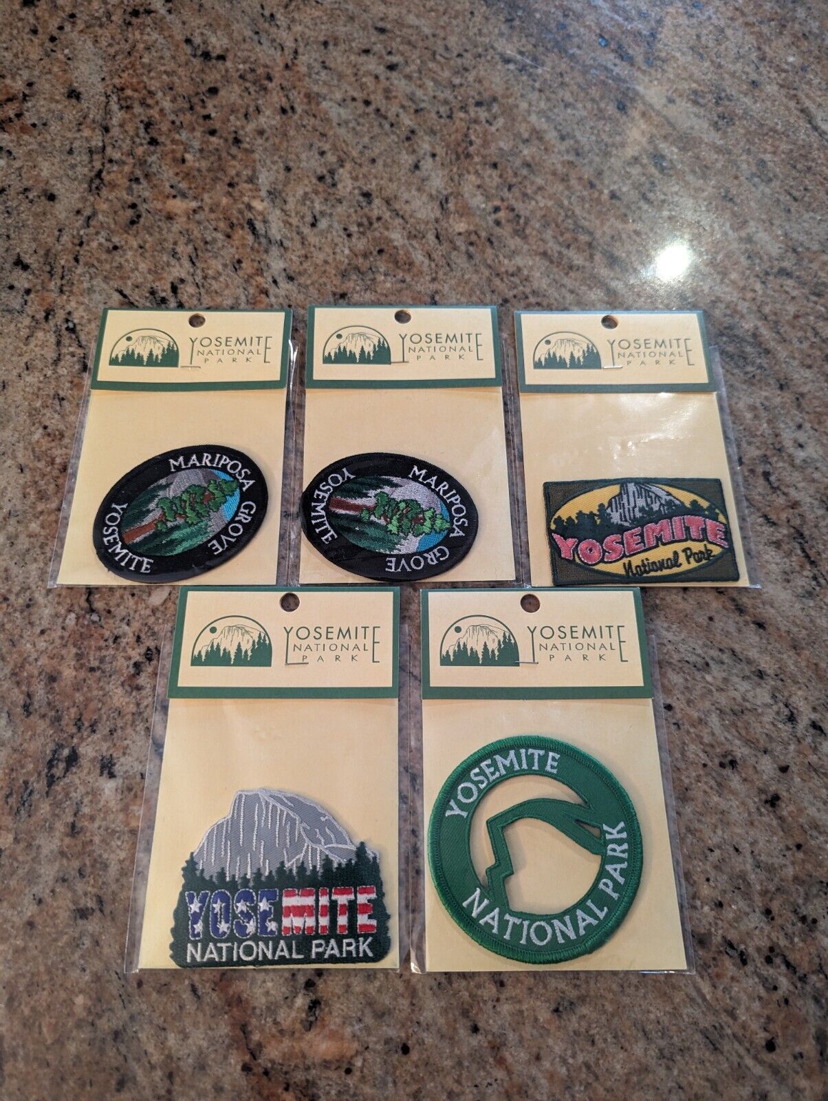 Nice Lot Of (5) Brand New Vintage Yosemite National Park Patches Iron On