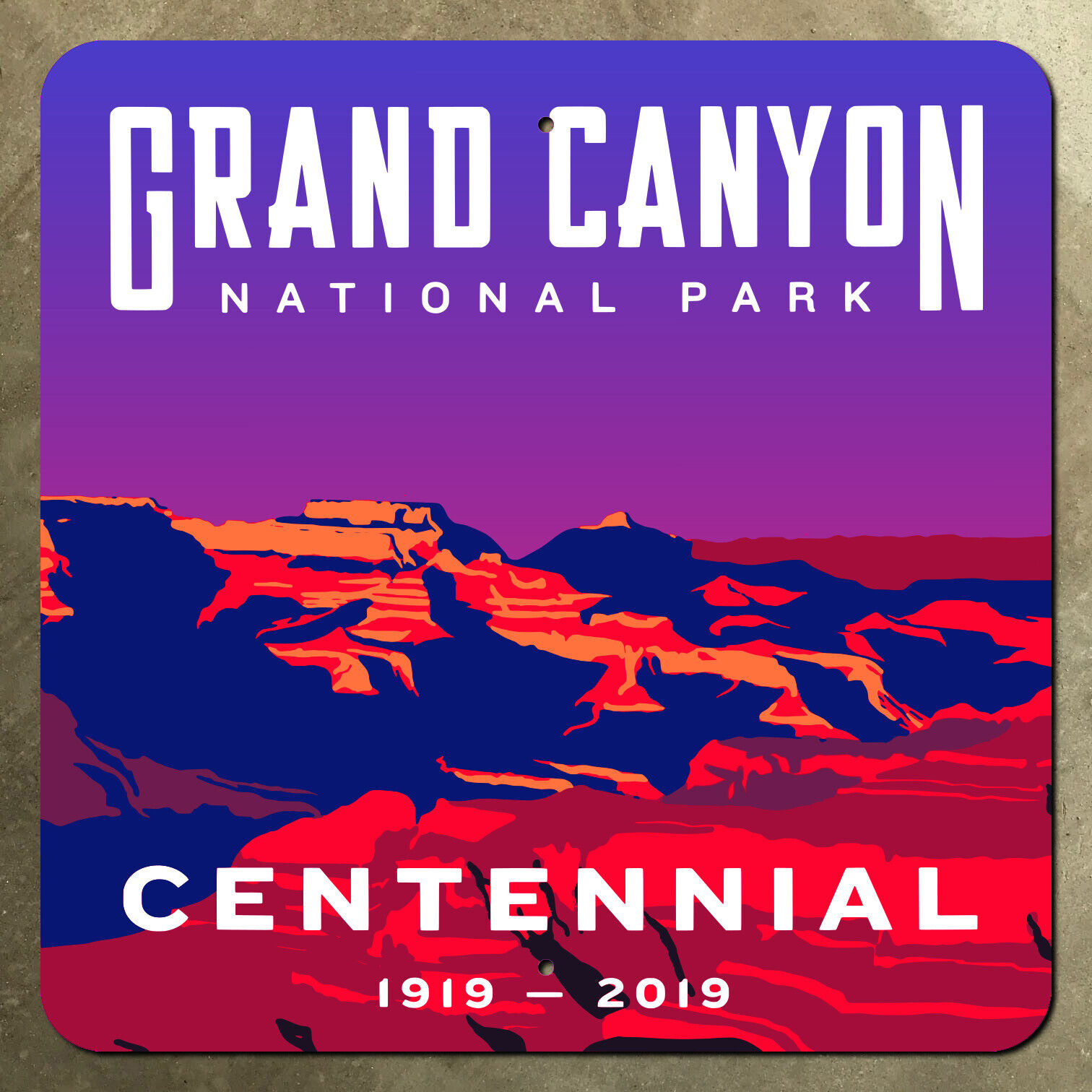 Arizona Grand Canyon national park centennial highway marker road sign 16x16