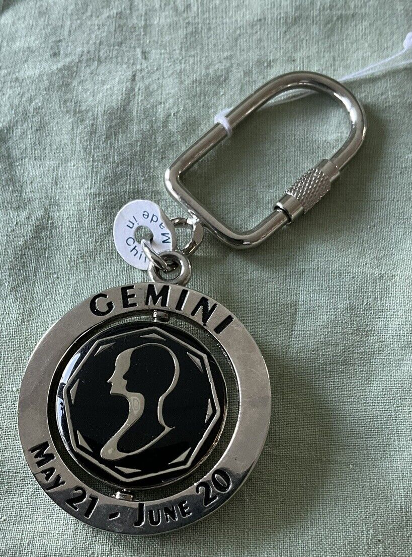 Gemini Zodiac Sign Key Ring