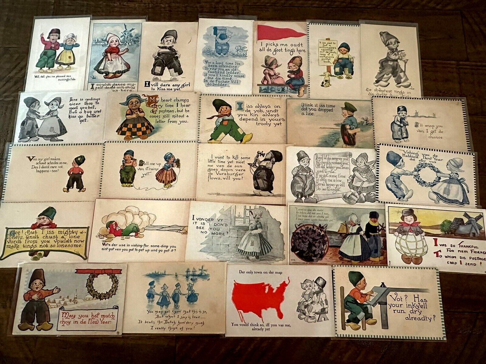 Big Lot of 25 ~Dutch  CHILDREN~ Kids~Antique Postcards~Comic~greetings-h882