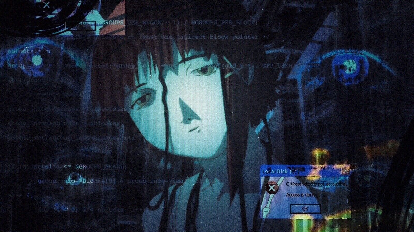 Serial Experiments Lain Poster Access Is Denied Illustration