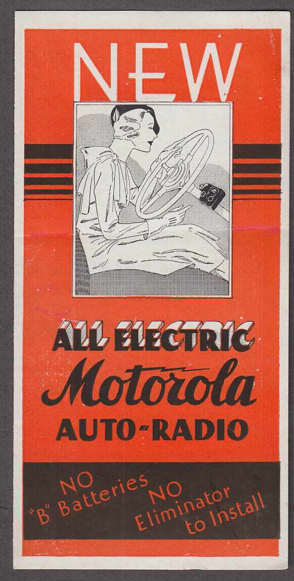 New All Electric Motorola Auto-Radio sales folder ca 1930
