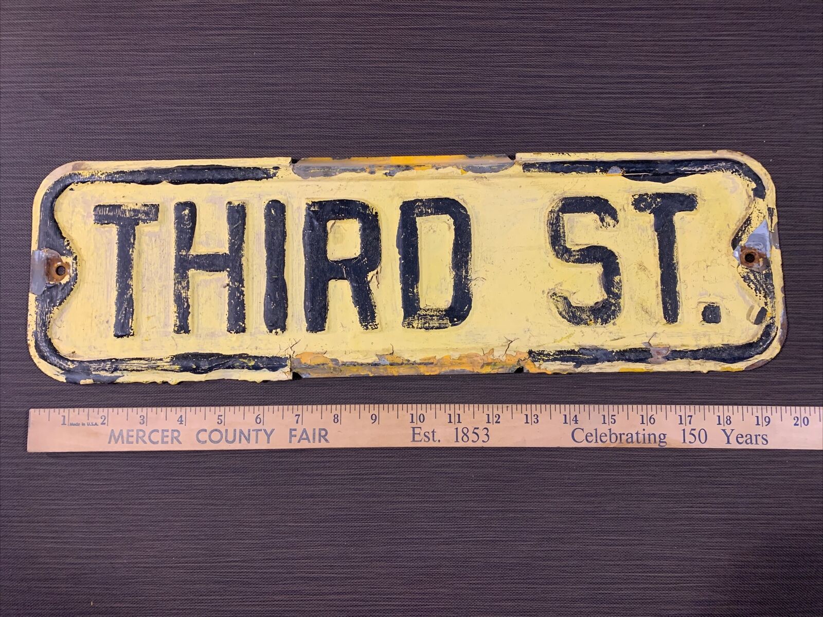 Vtg THIRD ST Street/Road Sign 20 \