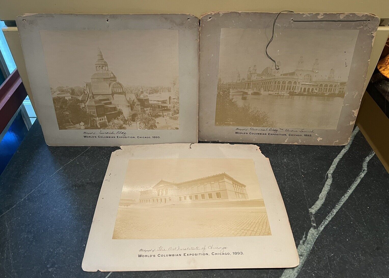 Chicago World\'s Columbia’s Exposition ~ Lot of Three Antique Photos ~ 1893