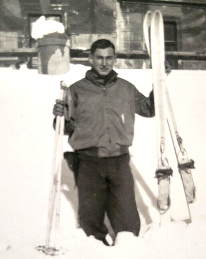 WWII Era US Soldier Skiing Break Has Pistol was Officer of Day Military Photos