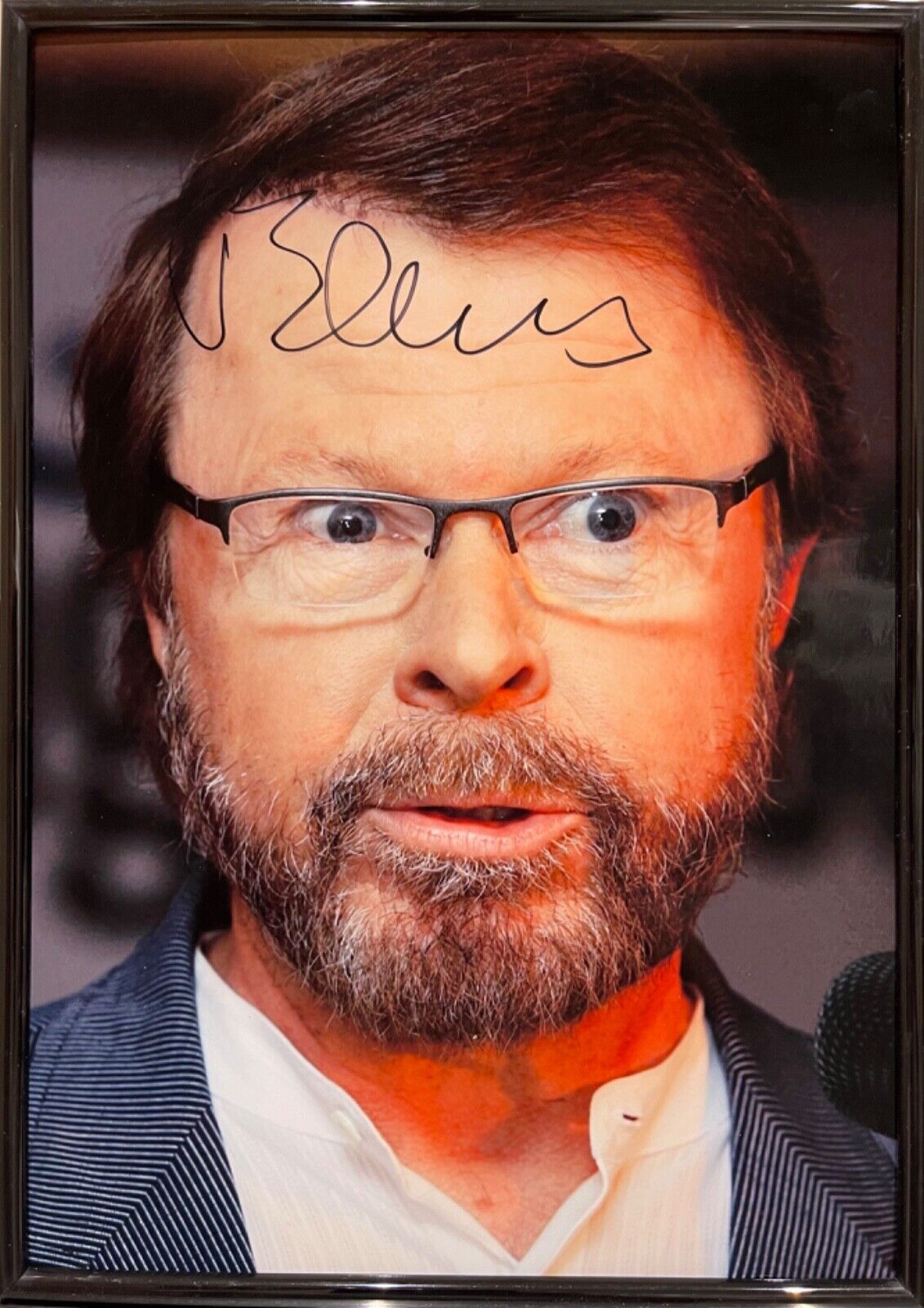 ABBA Band Member Bjorn Ulvaeus Framed (12 X 8'inch) Hand Signed Photo & COA