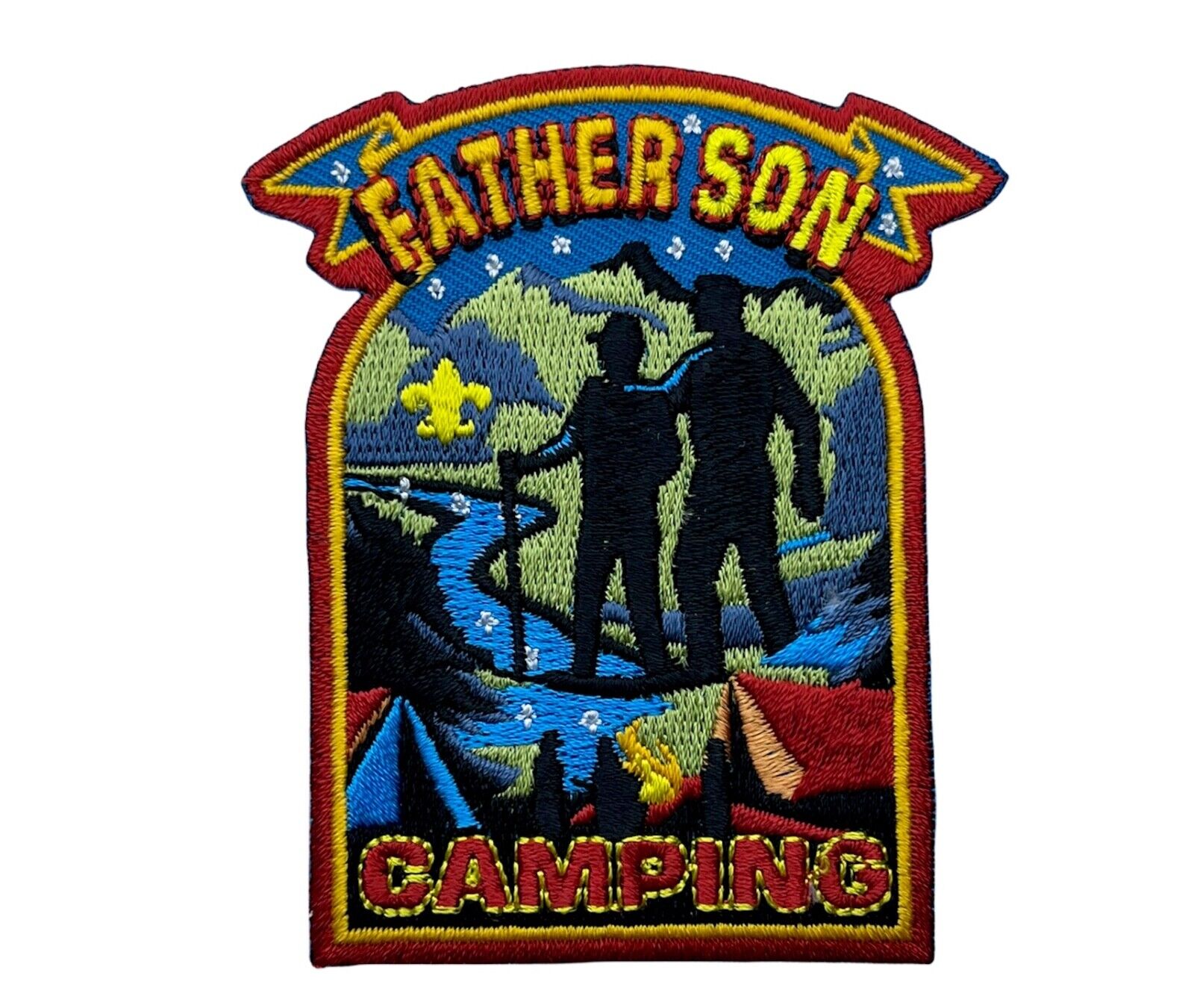 BSA Licensed Boy Scout Father Son Camping 3 Inch Patch bon AVAB0150 F6D3R