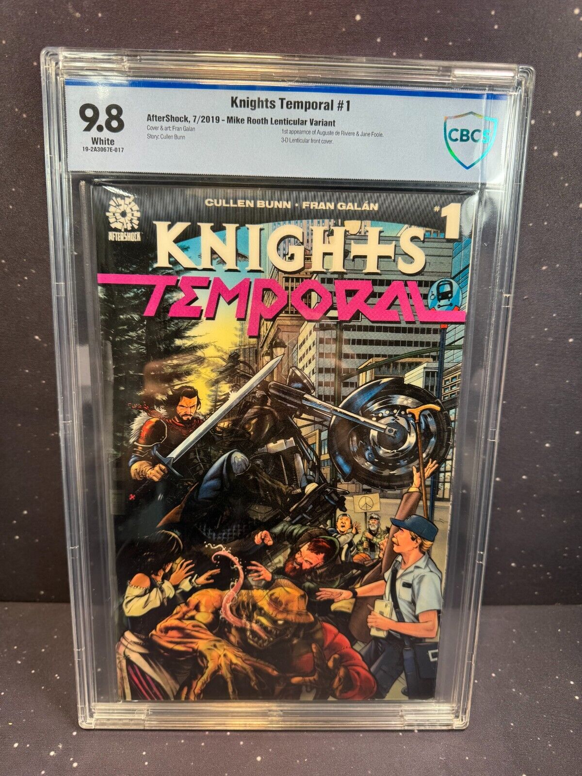 2019 Aftershock Knights Temporal #1 CBCS 9.8 White - Variant Lenticular Cover