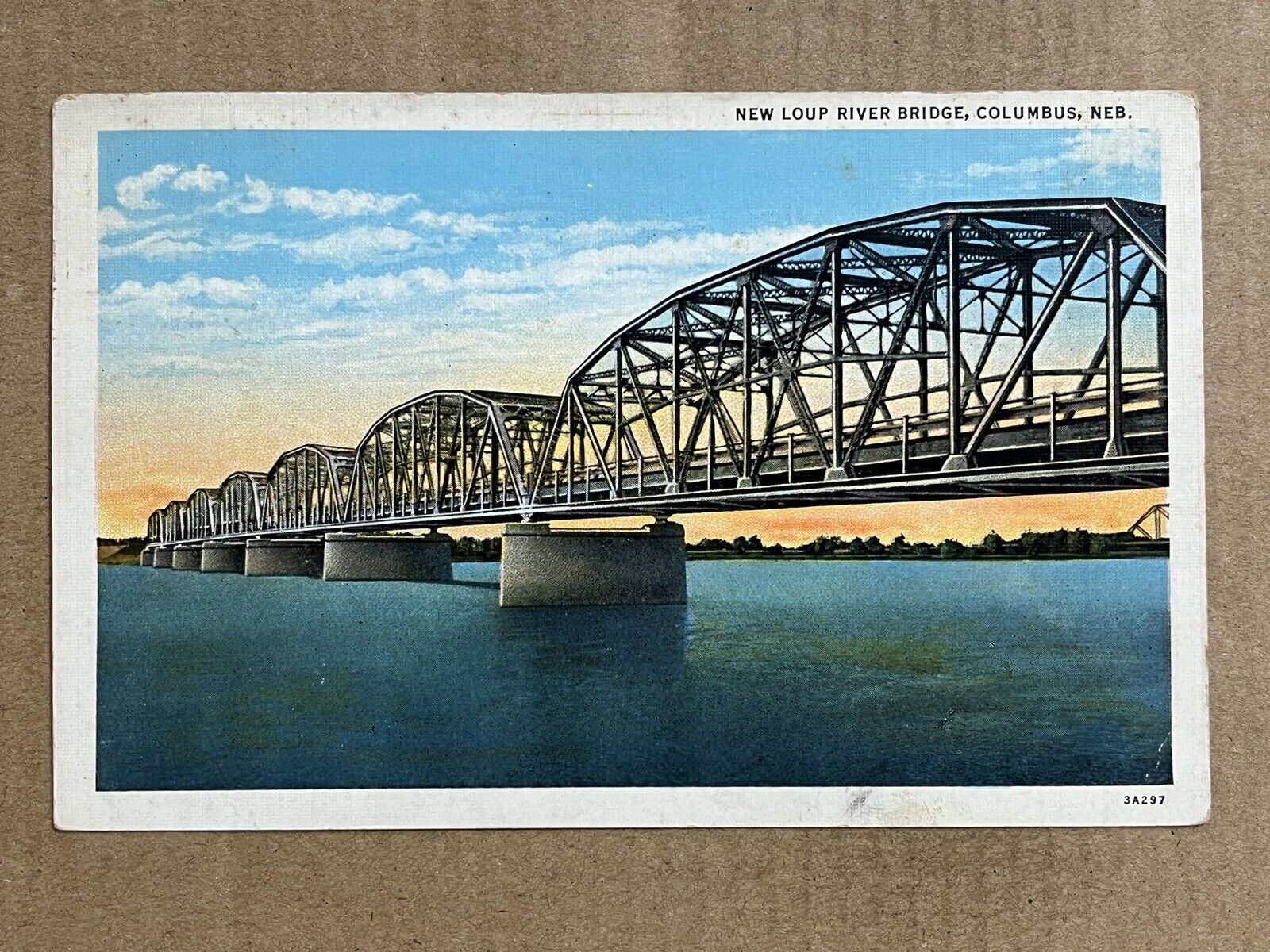 Postcard Columbus NE Nebraska New Loup River Bridge Vintage PC