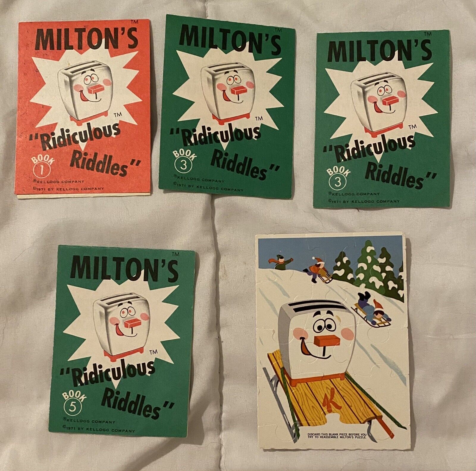 Vtg 70s Milton The Toaster PopTart Prize 4 Milton’s Ridiculous Riddles + Puzzle