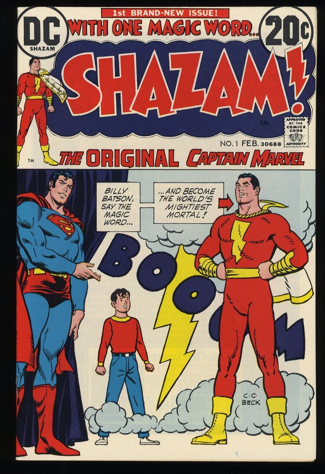 Shazam #1 NM- 9.2 Origin and Return Captain Marvel C. C. Beck Cover