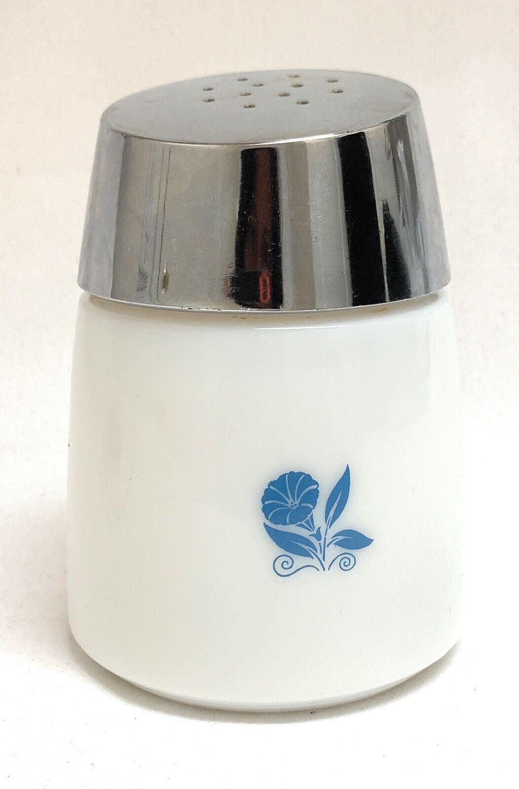 Vtg Blue Cornflower Sugar Dispenser Shaker Milk Glass Santa Barbara California
