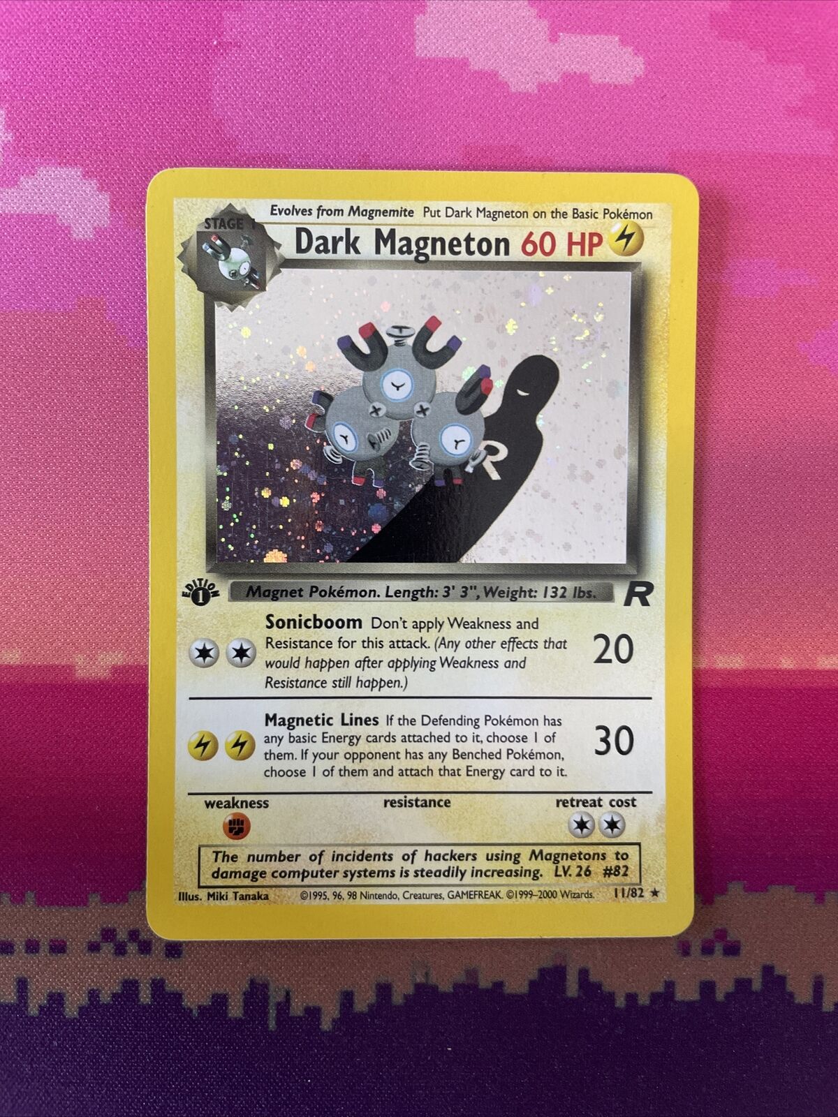Pokemon Card Dark Magneton Team Rocket 1st Edition Holo Rare 11/82 Near Mint 