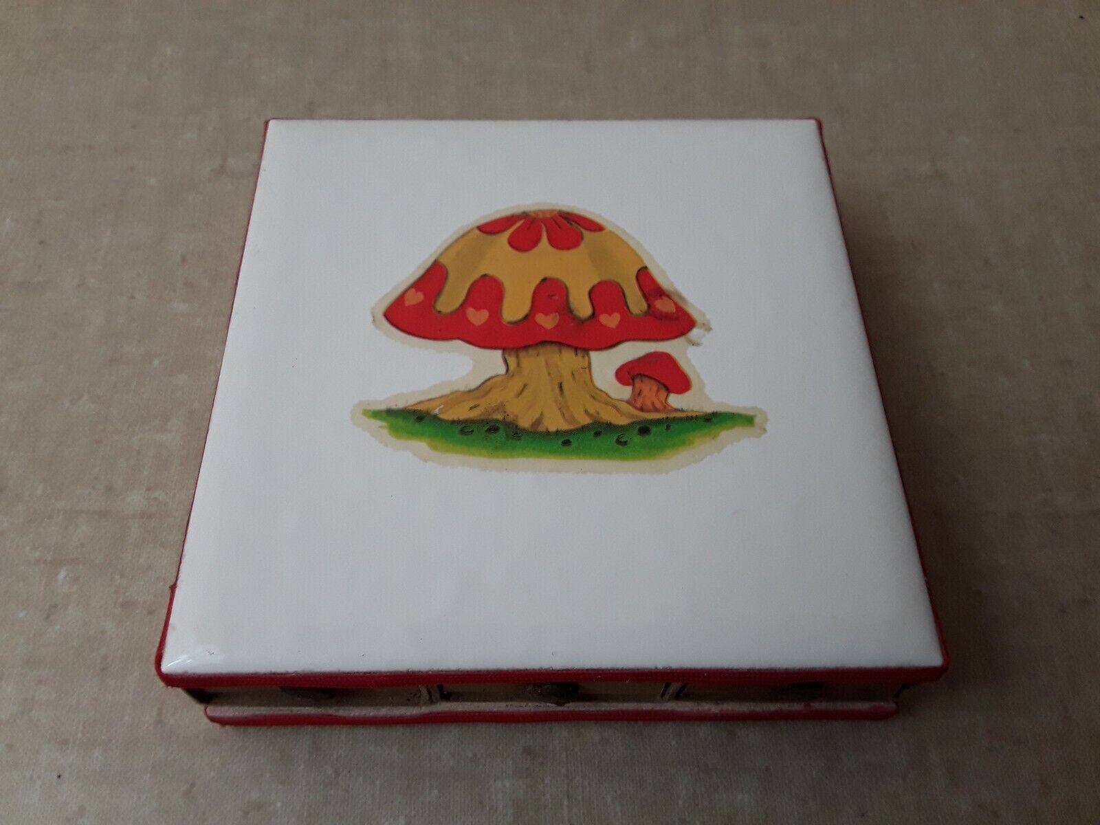 Vintage Handmade Mushroom File Match Holder