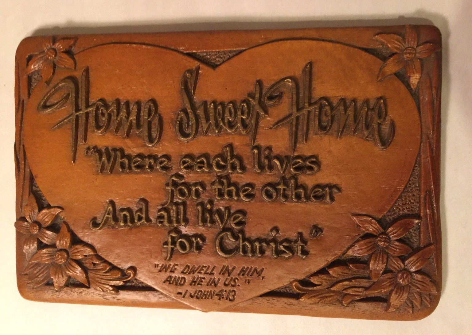 Home Blessings Art Wood Wall Plaque. 8”x5.5” Rustic Vintage Retro Religious