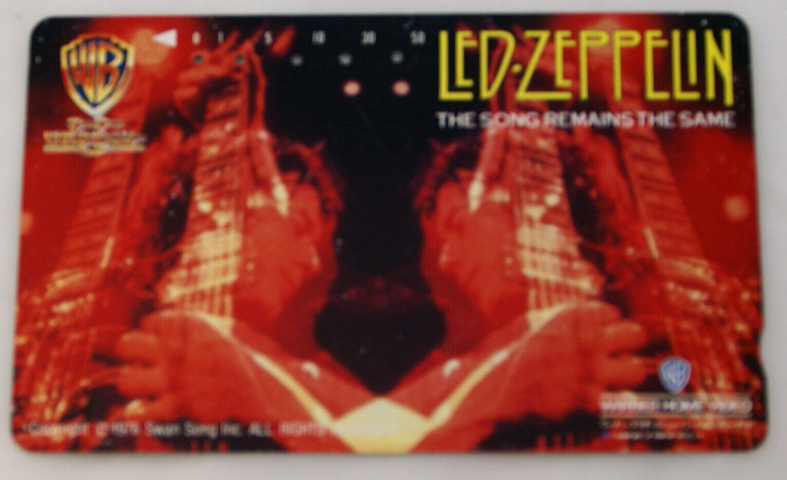 Led Zeppelin Phonecard Warner Brothers Promo Japanese Circa Mid 1980s