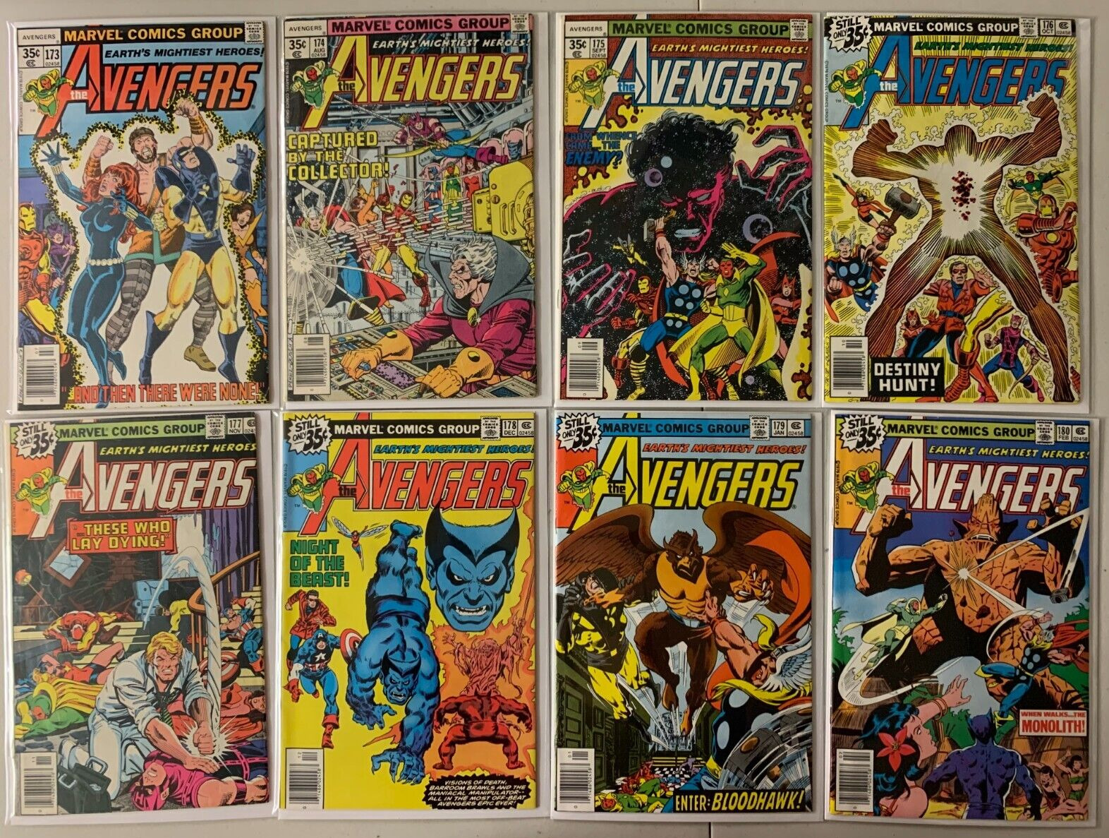 Avengers lot #173-213 Marvel 1st Series (average 6.0 FN) 34 diff (1978 to 1981)
