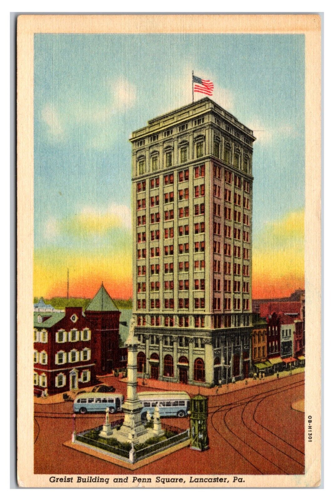 Vintage 1930s - Greist Building - Lancaster, Pennsylvania Postcard (UnPosted)