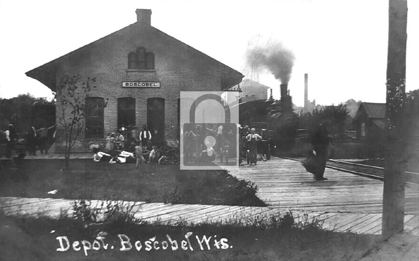 Railroad Train Station Depot Boscobel Wisconsin WI Reprint Postcard