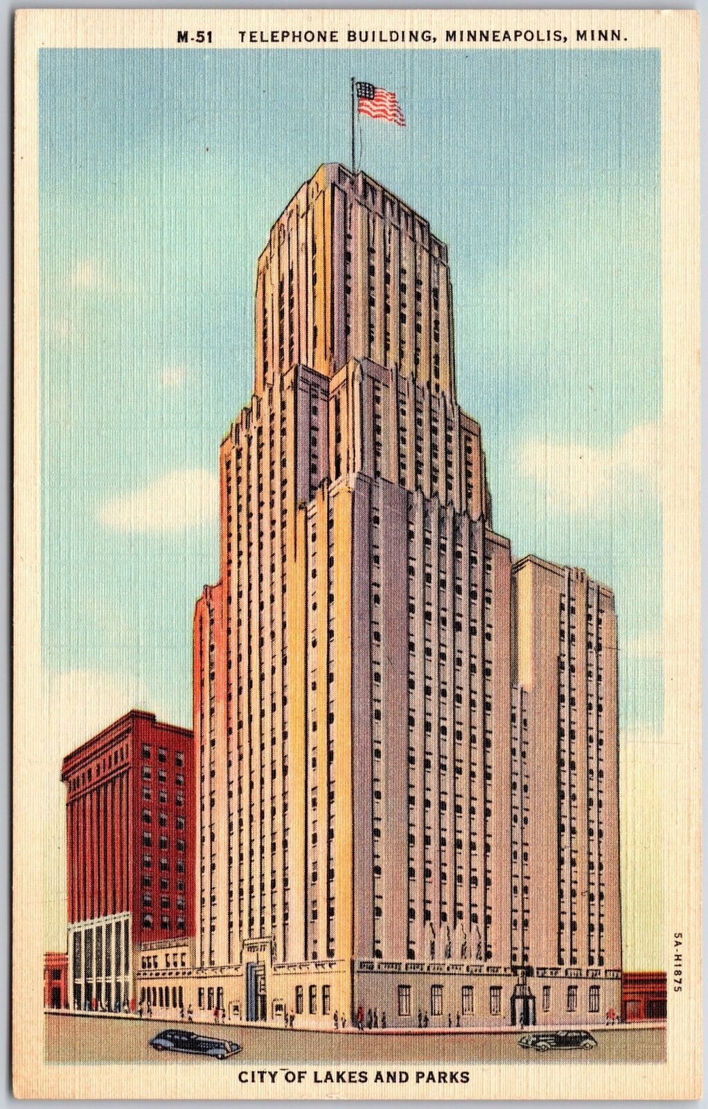 Telephone Building Minneapolis Minnesota MN City Of Lakes And Parks Postcard