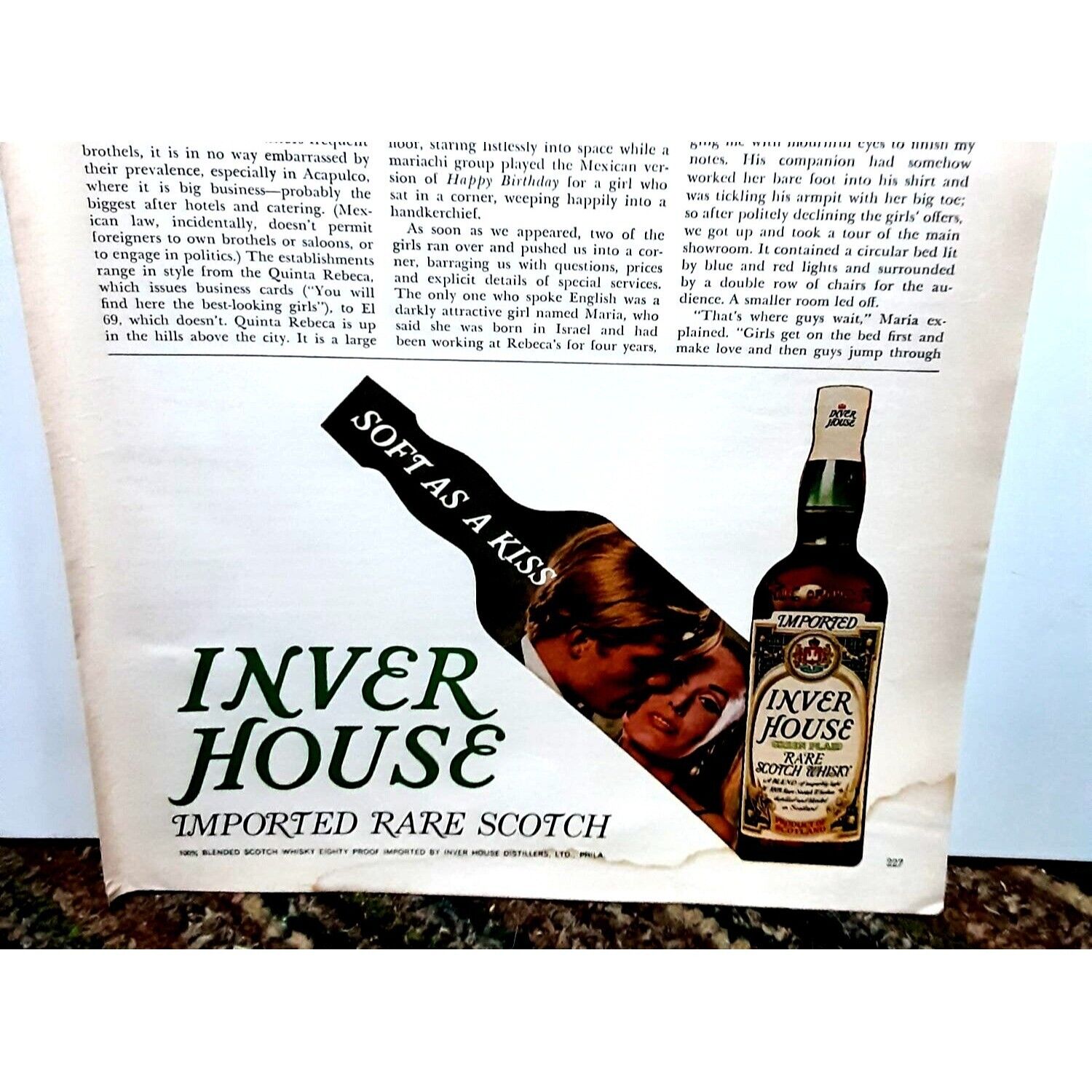 1968 Inver House Scotch Vintage Print Ad Original