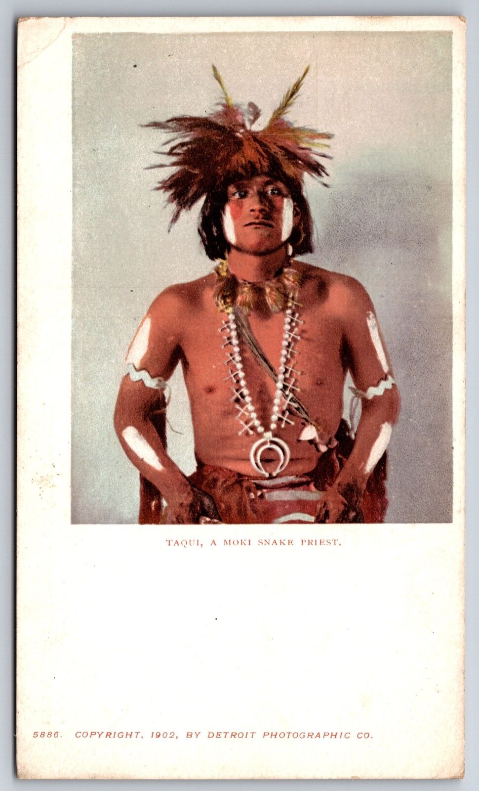 Native Americana~Taqui~A Moki Snake Priest~Detroit Photographic Co~PMC~1902